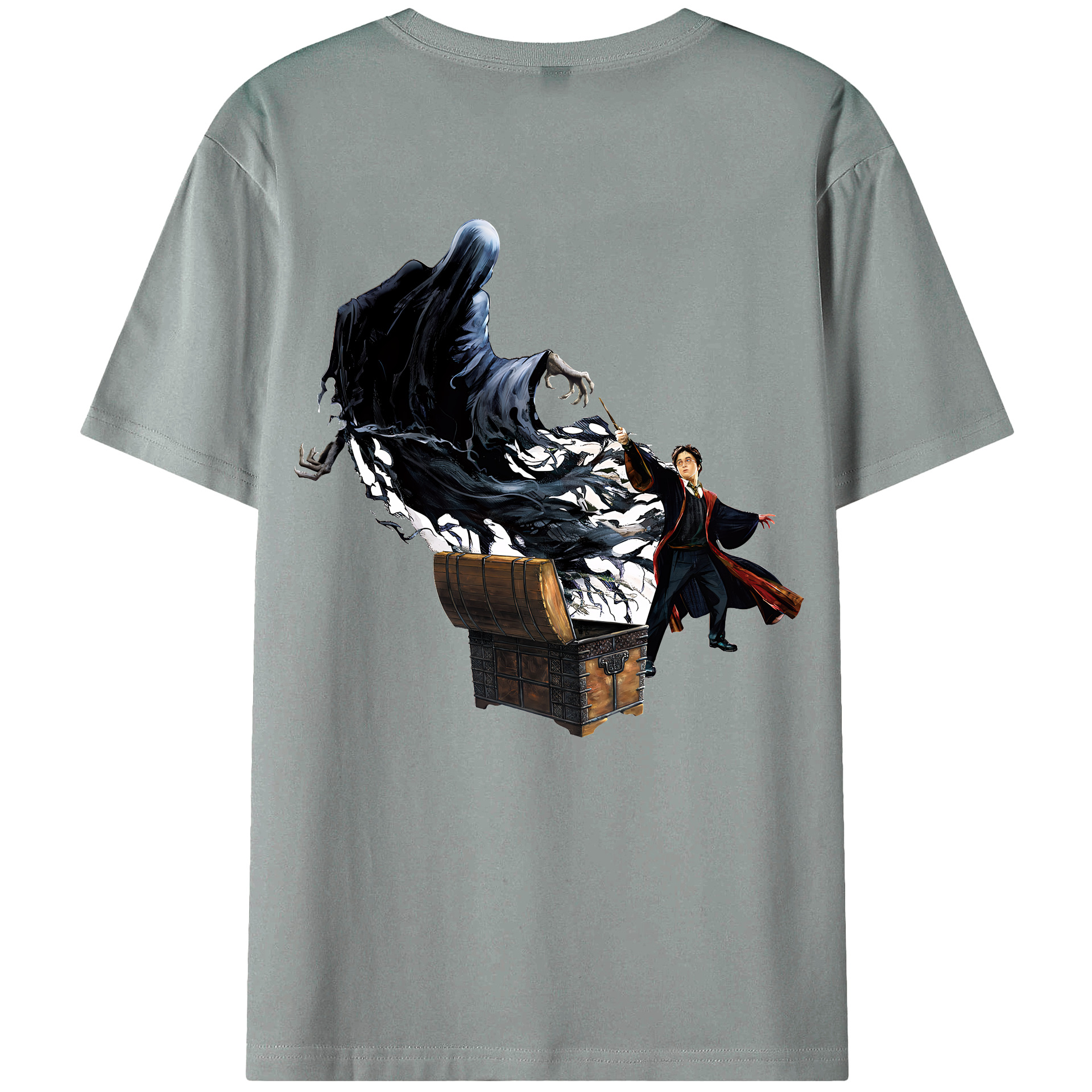 （画像用） Harry Potter ハリー・ポッターシリーズ 綿100％ メンズ半袖Tシャツ（バックプリント） 通気性